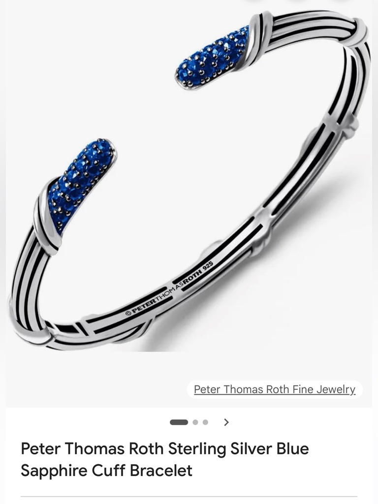 Peter Thomas Roth Classic Pave Cuff With Blue Sapphires In Sterling Silver